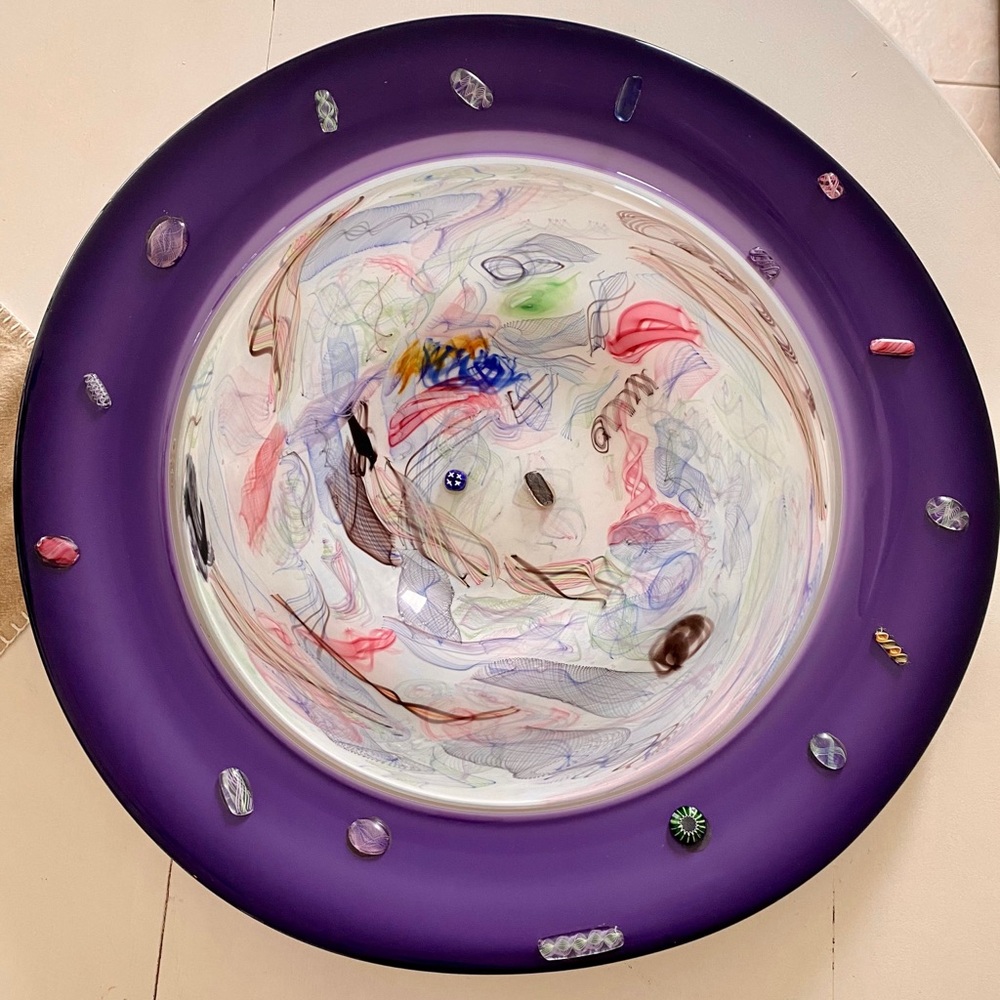 RARE Dale Chihuly Presentation Art Glass Charger 1980s